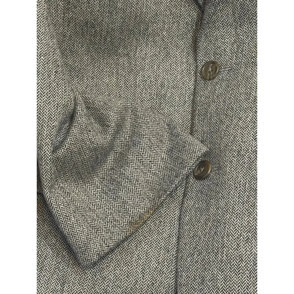 Lauren Ralph Lauren 48R Pure Wool Gray Herringbone Blazer Made Canada